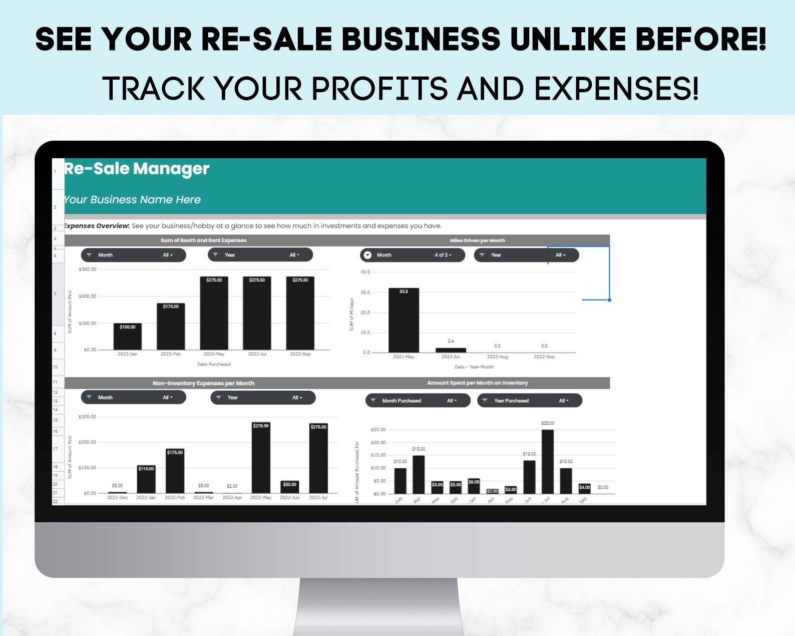 Consignment Inventory, Consignment Spreadsheet, Reseller Spreadsheet ...