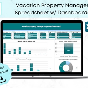 Short term rental spreadsheet, airbnb tracker, property management spreadsheet, vacation rental spreadsheet, airbnb spreadsheet