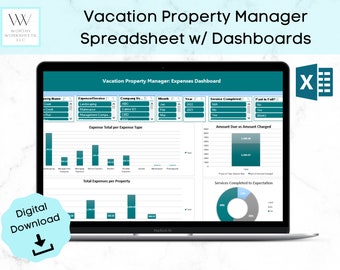 Short term rental spreadsheet, airbnb tracker, property management spreadsheet, vacation rental spreadsheet, airbnb spreadsheet