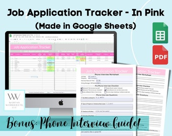 Job Search Tracker, Job Application Tracker, Job Search Spreadsheet, Automated Job Tracker, Job Search Template, Google Sheets, Application