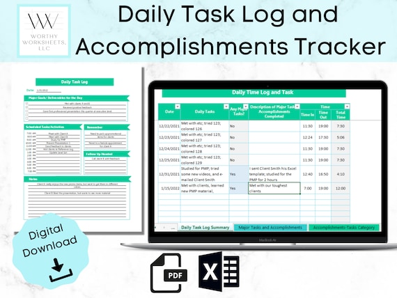 Daily Work Log Excel Template