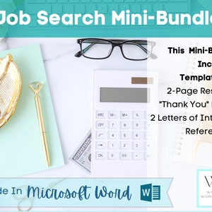 Job Search Mini Bundle, Job Search, career, Professional Portfolio, resume template, cover letter, interview prep, resume and cover letter