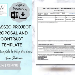 Project Proposal, Contract Template, Client Proposal, Project Scope, Proposal Spreadsheet, Project Spreadsheet, Contract Excel