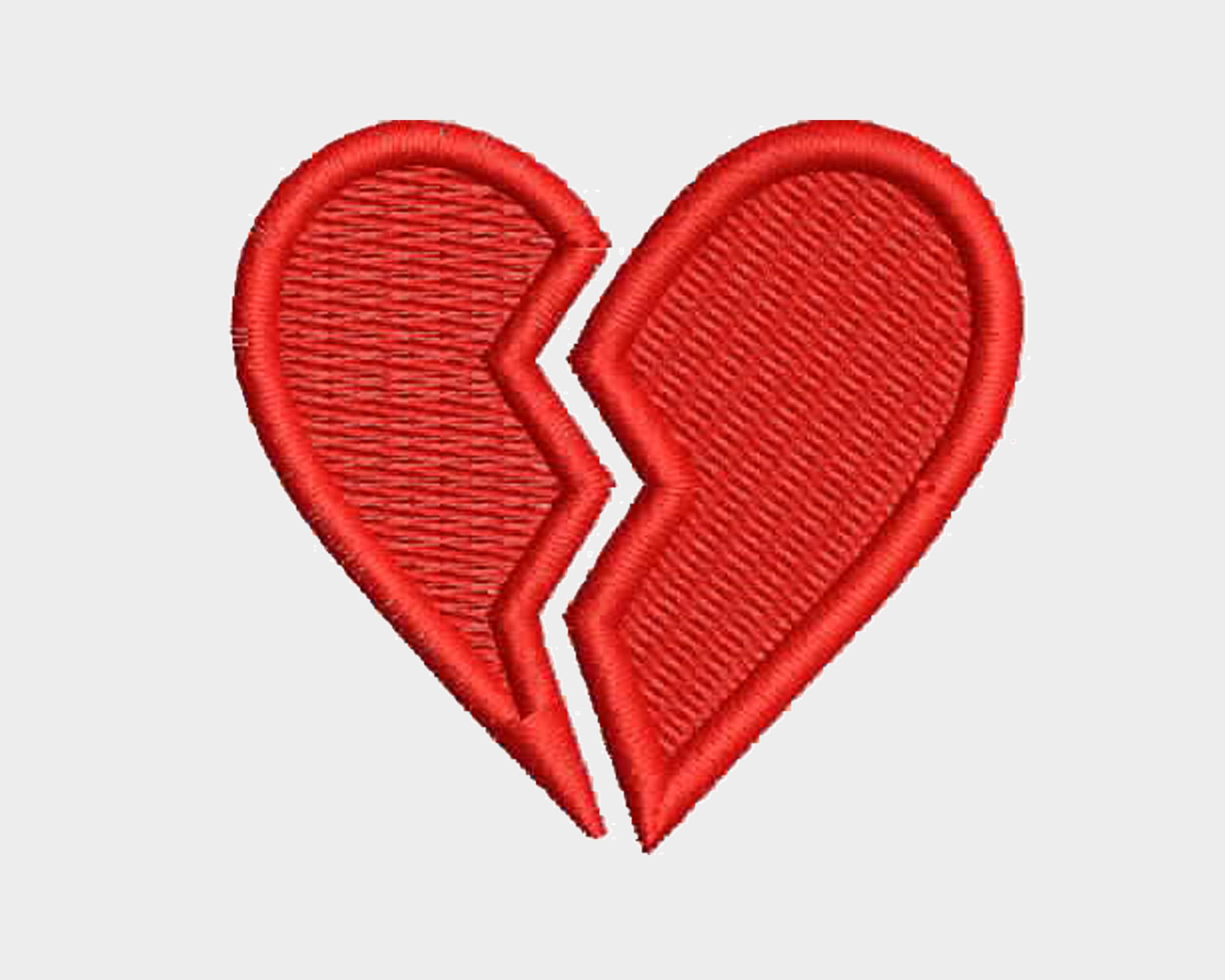 Broken heart design embroidery sew file 6 different sizes  etsy Broken heart design embroidery sew file 6 different sizes  etsy