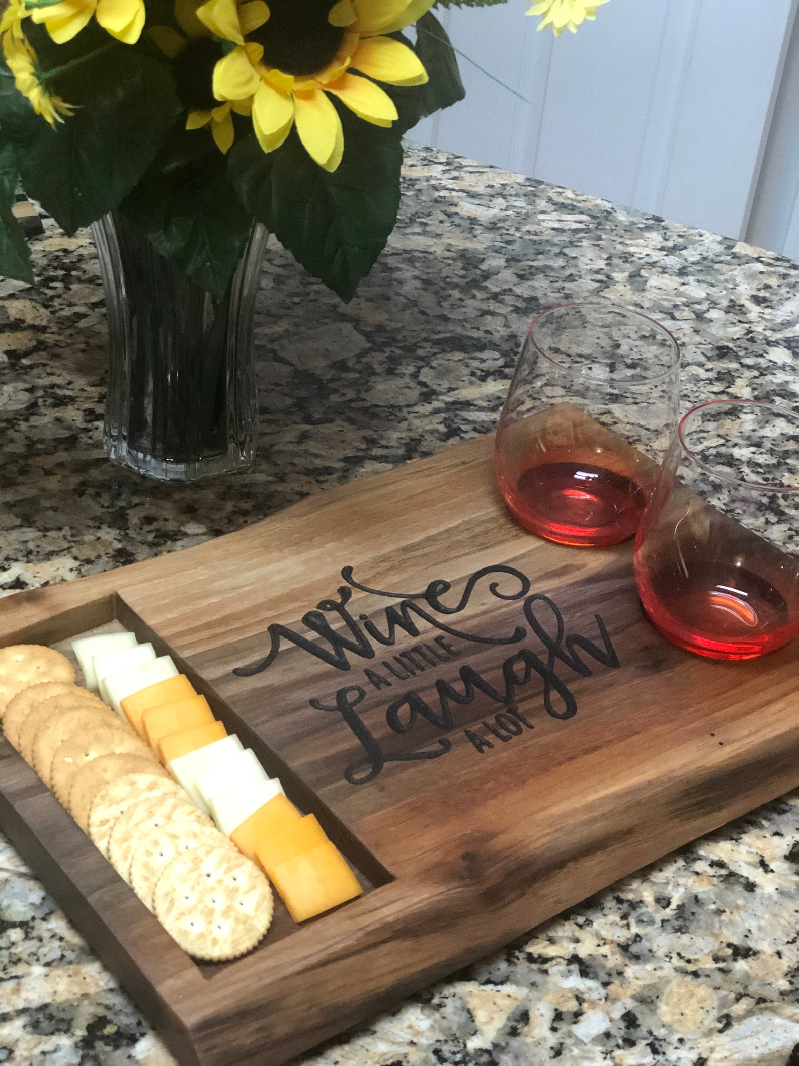 Wine and Cheese serving tray Etsy