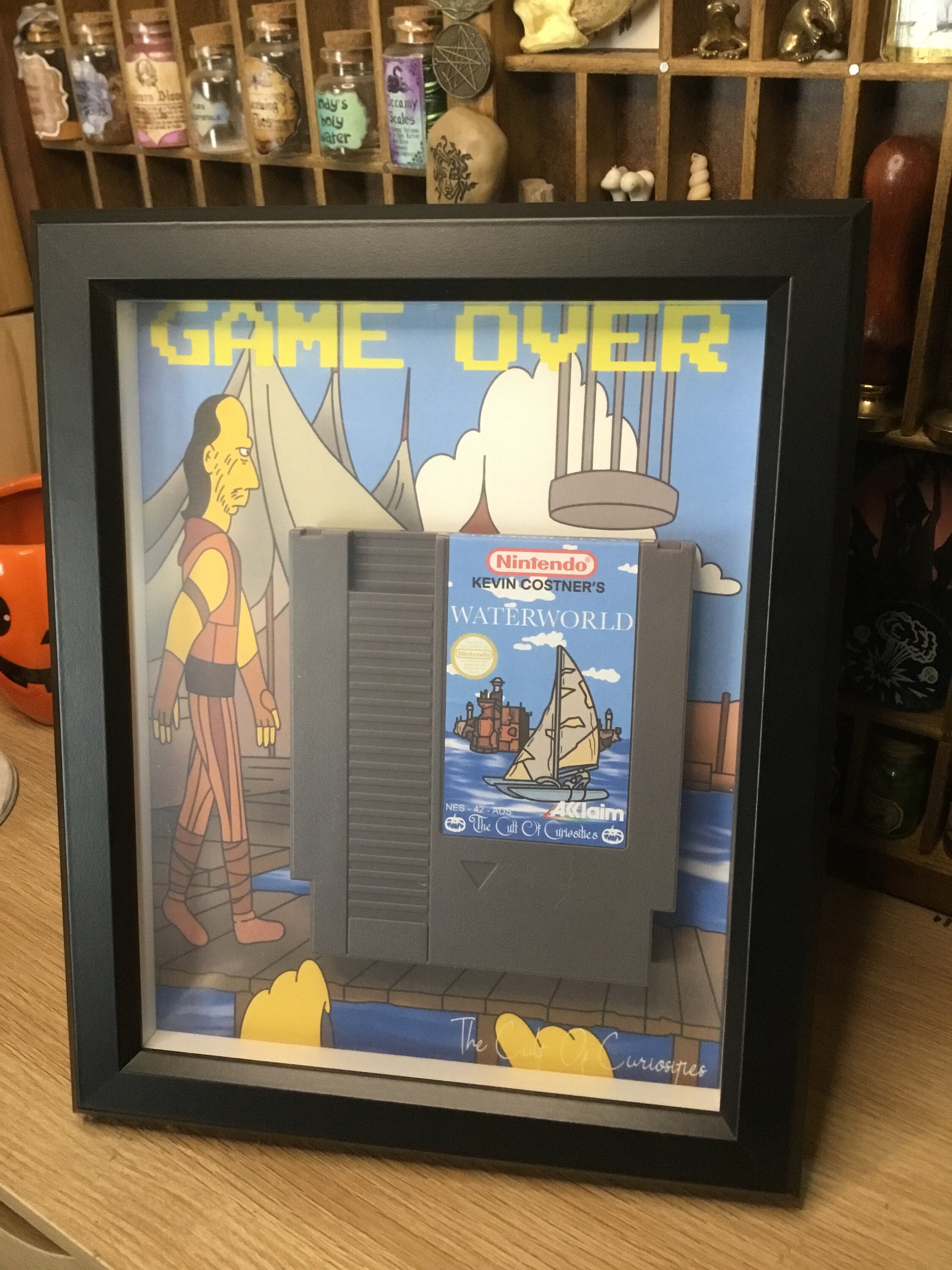 Kevin Costners WATERWORLD NINTENDO GAME, the Simpsons Parody Gamescustom Game Cartridge Etsy