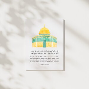Al Aqsa Quran Verse Print | Palestine Jerusalem Art Print | DIGITAL DOWNLOAD | Muslim Art Frame | Islamic Home Decor