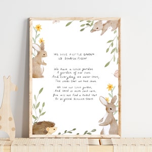 Beatrix Potter &quot;We Have a Little Garden&quot; Print | PHYSICAL PRINT | Nursery Decor | Peter Rabbit Print