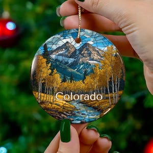 Colorado Ornament, Colorado Mountain Peaks, Travel Gift, Christmas Tree Souvenir Keepsake