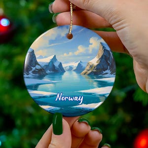 Norway Ornament, Travel Gift, Merch Souvenir, Travel Gifts, Ocean Fjord Family Trip