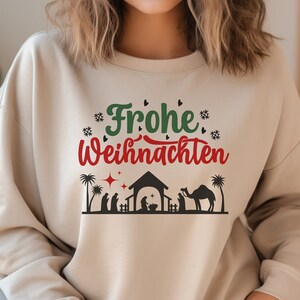 German Merry Christmas Sweatshirt, Frohe Weihnachten Shirt, Christmas Gift, Travel Gift, Gift for Her, Gift for Him, Christmas Sweater