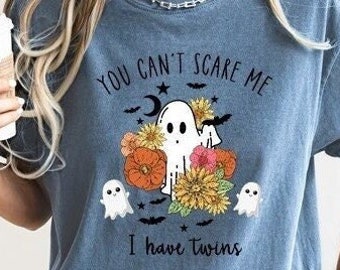 Camisa de mamá gemela para regalo de Halloween, camiseta de mamá gemela para mamá, regalo lindo para mamá gemela, camiseta de mamá de gemelos para el regalo del día de la madre para mamá