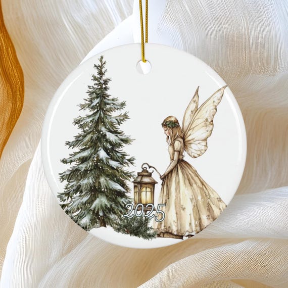 妖精のオーナメント、クリスマスツリーのオーナメント、冬の森の