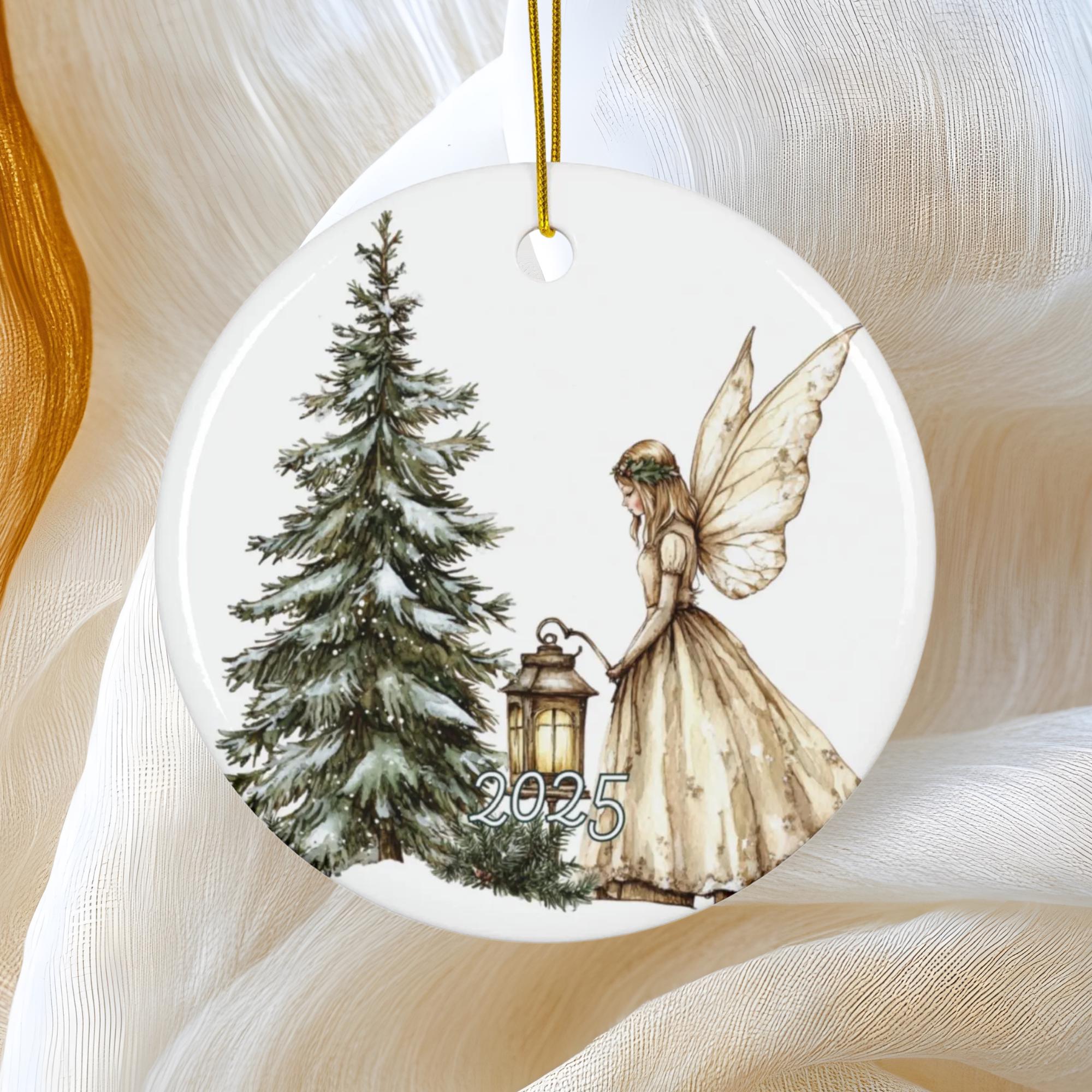 妖精のオーナメント、クリスマスツリーのオーナメント、冬の森の