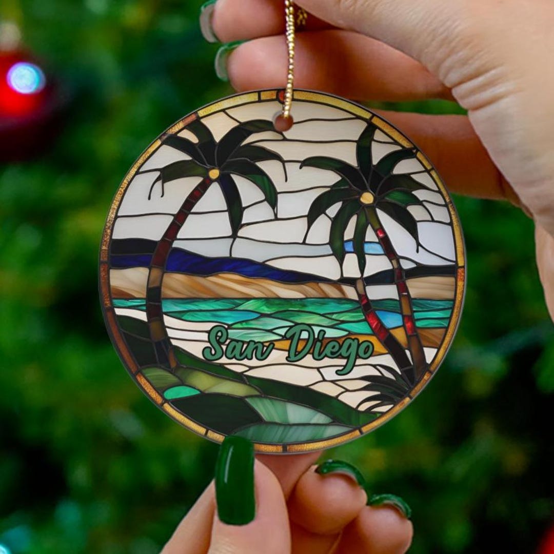 San Diego Ornament, California Beach Ornament, Family Travel Gift