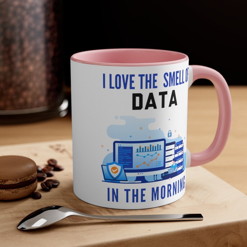 Data Scientist Mug, Data Analyst Mug, Funny Data Science Gift, Christmas Birthday Gift, Blue Handle and Inside image 5