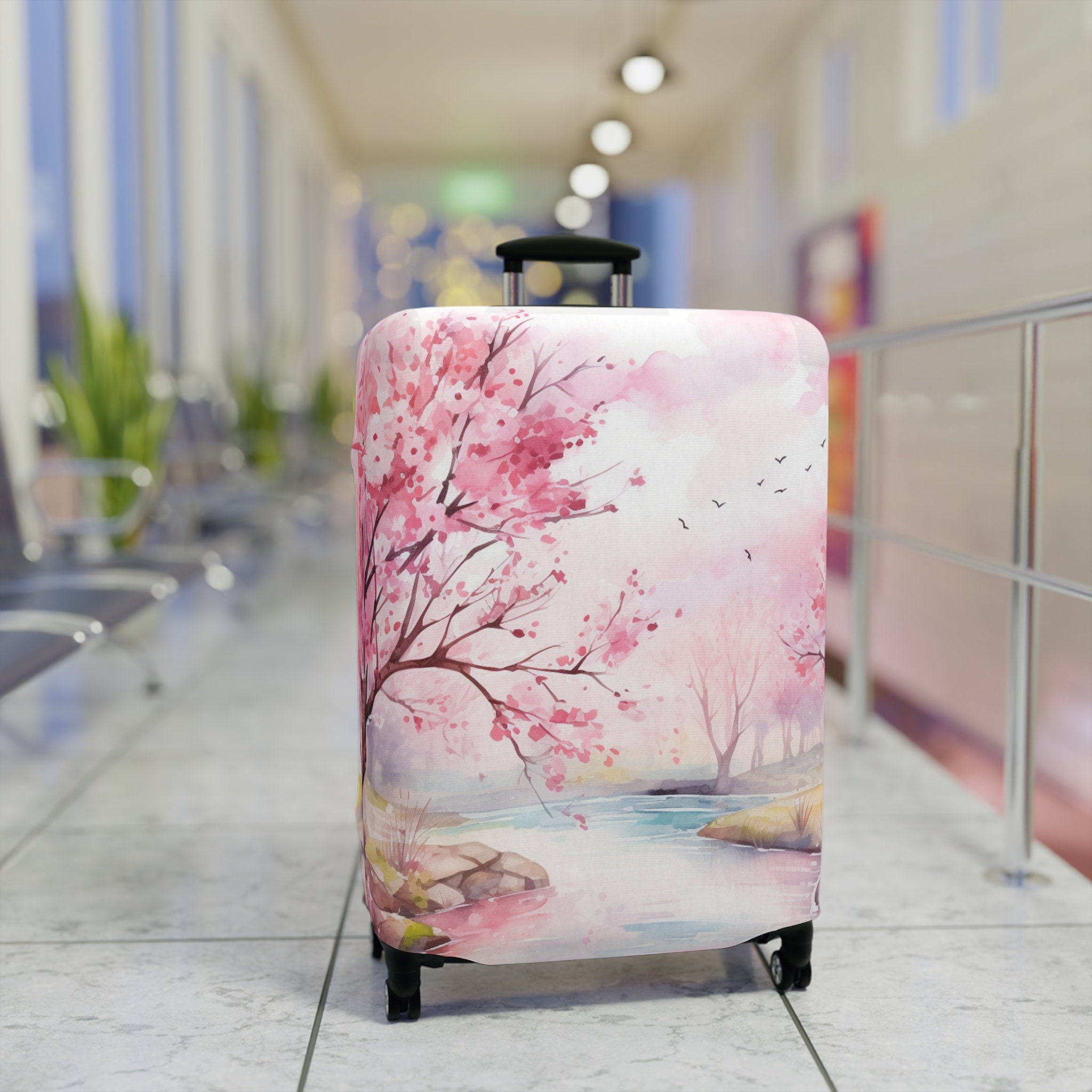 Beautiful Cherry Blossom Luggage Cover,
