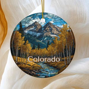 Colorado Ornament, Colorado Mountain Peaks, Travel Gift, Christmas Tree Souvenir Keepsake