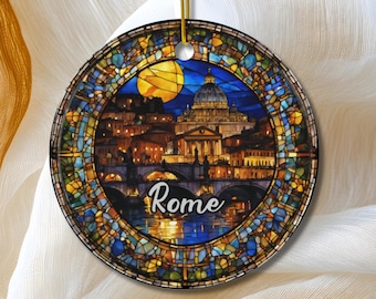 Rome Ornament, Christmas Tree Holiday Gift, Italian Travel Gift, Vacation Keepsake Souvenir