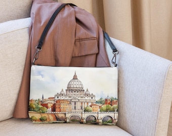 Rome Purse, Travel Gift, Rome Italy Souvenir Crossbody Bag