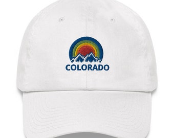 Colorado Hat, Casual Retro Mountain Embroidered Baseball Cap for Womens Mens Gift, Colorado Souvenir Gift
