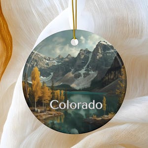Colorado Ornament, Colorado Maroon Bells Mountains, Travel Gift, Christmas Tree Souvenir Keepsake