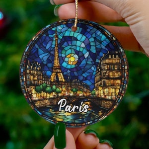 Décoration de Paris, décoration d'arbre de Noël, décoration des fêtes, cadeau souvenir de vacances, décoration en céramique