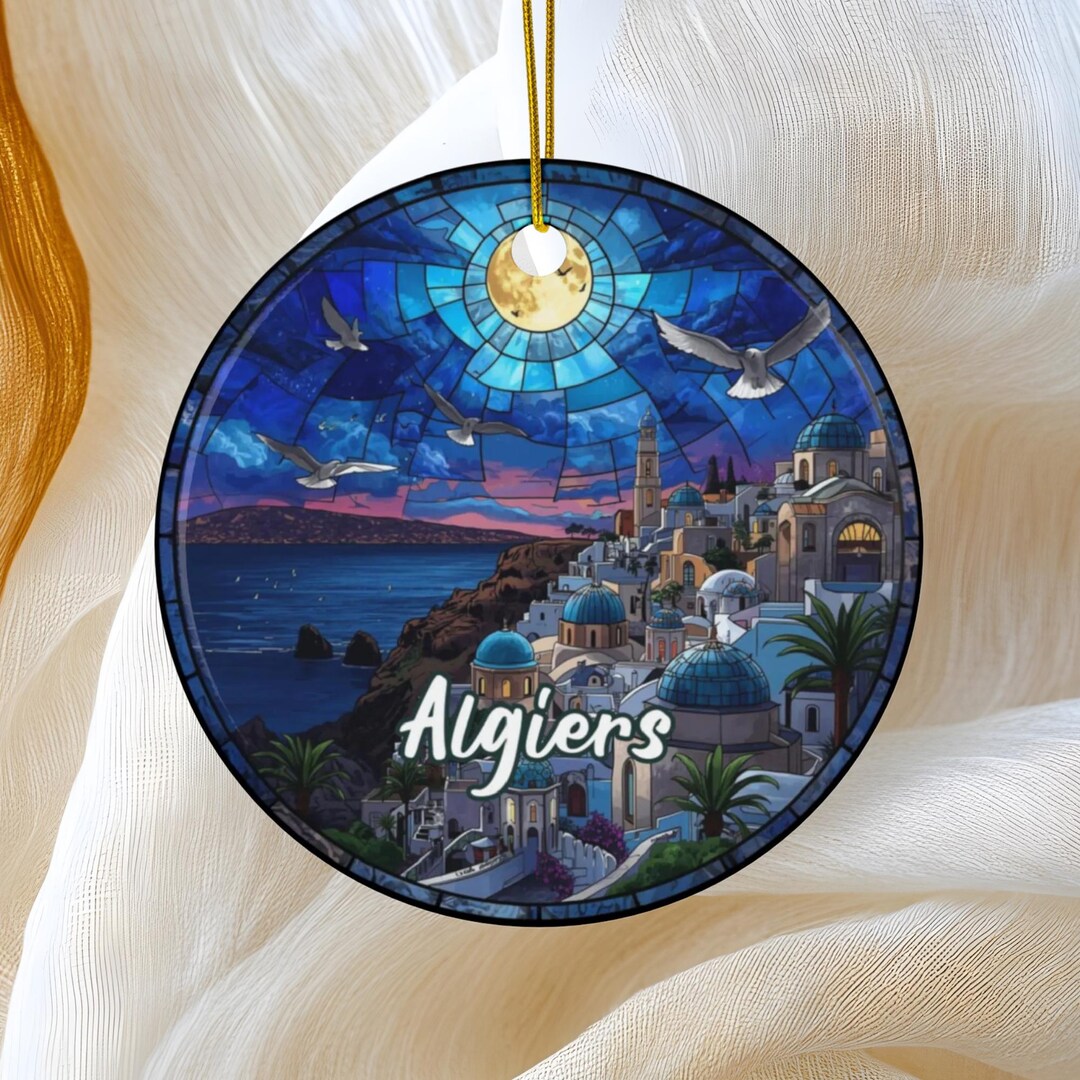 Algiers Ornament, Blue Africa Algeria Vacation Ornament, Travel Gift ...
