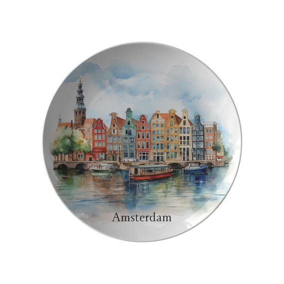 Amsterdam T-Shirt - Watercolor Art Skyline Netherlands Gift Amsterdam T-Shirt - Watercolor Art Skyline Netherlands Gift