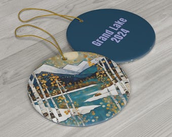 Custom Grand Lake, 2 sided, Colorado Souvenir Ornament