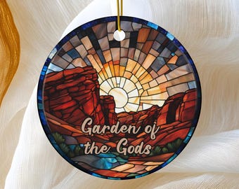 Garden of the Gods Colorado Ornament, Christmas Tree Ornament, Holiday Ornament, Springs Vacation Keepsake Souvenir Gift, Ceramic Ornament