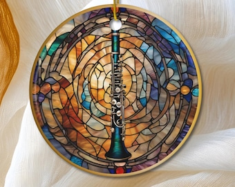 Ornamento per clarinetto, ornamento musicale per albero di Natale, regalo musicale per le feste, souvenir, ornamento in ceramica