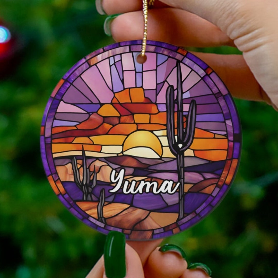 Yuma Ornament, Faux Stained Glass, Christmas Tree Ornament, Holiday
