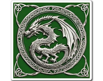 Green 3D Dragon Magnet, Ireland Celtic Dragon Fridge Magnet, Travel Decor Gift, Souvenir Keepsake, Gift for Travelers