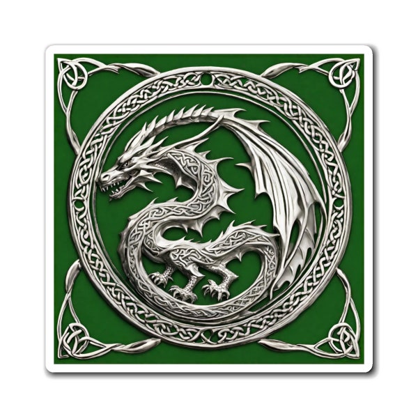 Green 3D Dragon Magnet, Ireland Celtic Dragon Fridge Magnet, Travel Decor Gift, Souvenir Keepsake, Gift for Travelers