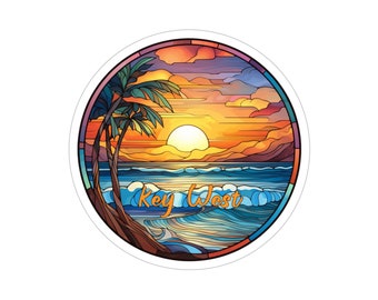 Key West Sticker, Travel Gift, Beach Vacation Sticker, Vinyl Outdoor Sticker, Cute Tropical Trip Decal, Travel Gift, Car Accessories