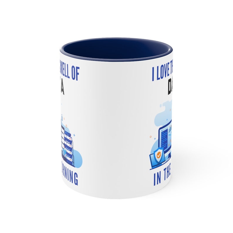 Data Scientist Mug, Data Analyst Mug, Funny Data Science Gift, Christmas Birthday Gift, Blue Handle and Inside image 3