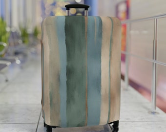 Grunge blauw koper groen bagagehoes, herenreiscadeau, unieke stijlvolle kofferbeschermer
