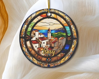 Italy Ornament, Keepsake Heirloom Christmas Tree Decor, Amalfi Coast Trip Travel Gift Souvenir, Travel Group Gift