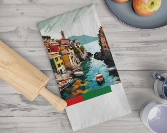 Italy Tea Towel, Kitchen Gifts for Cooks, Home Decor Decoration, Travel Gift and Souvenir