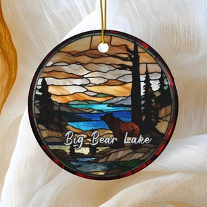 Big Bear Lake Ornament, Christmas Tree Ornament, Holiday Ornament, California Vacation Keepsake Souvenir Gift, Ceramic Ornament