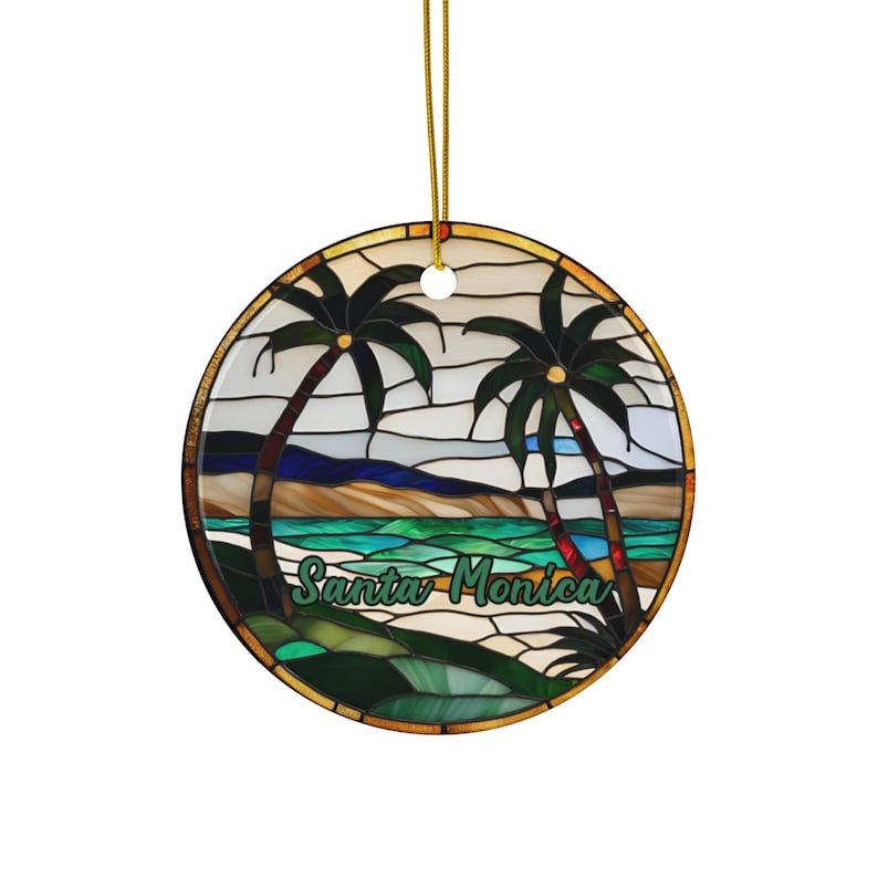 Santa Monica Ornament, California Beach Ornament, Family Travel Gift