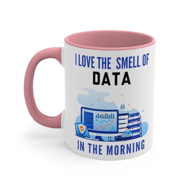 Data Scientist Mug, Data Analyst Mug, Funny Data Science Gift, Christmas Birthday Gift, Blue Handle and Inside image 7