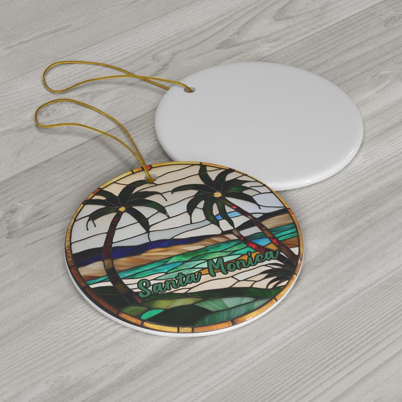 Santa Monica Ornament, California Beach Ornament, Family Travel Gift