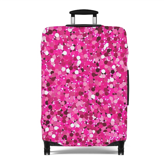 Bright Pink Luggage Cover Custom Modern Hot Pink faux Glitter Travel Gift Vacation Gifts Unique Colorful Suitcase Protector Etsy