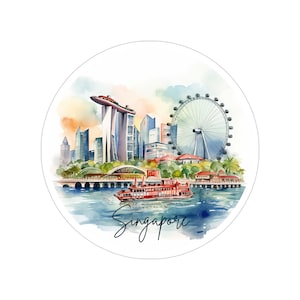 Sticker Singapore, reiscadeau, vakantiesticker, vinyl buitensticker, reiscadeau auto-accessoires