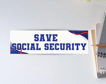 Save Social Security Car Magnet, Anti Trump Political Politics Accessory