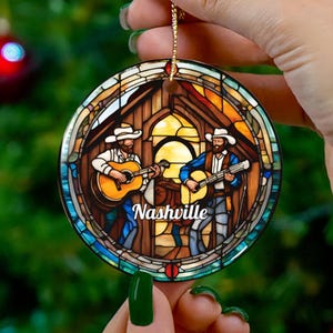 Nashville Ornament, Tennessee Country Musik Weihnachtsbaum Ornament, Musik Urlaub Geschenk, Andenken Souvenir Geschenk, Keramik Ornament
