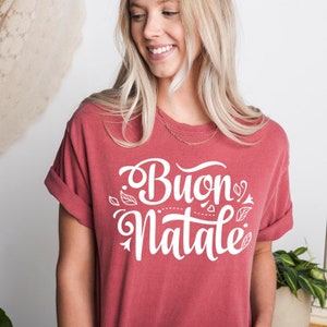 Comfort Colors Christmas Shirt, Buon Natale Shirt, Merry Christmas Shirt, Cute Christmas T-shirt, Italian Holiday Fashion Apparel