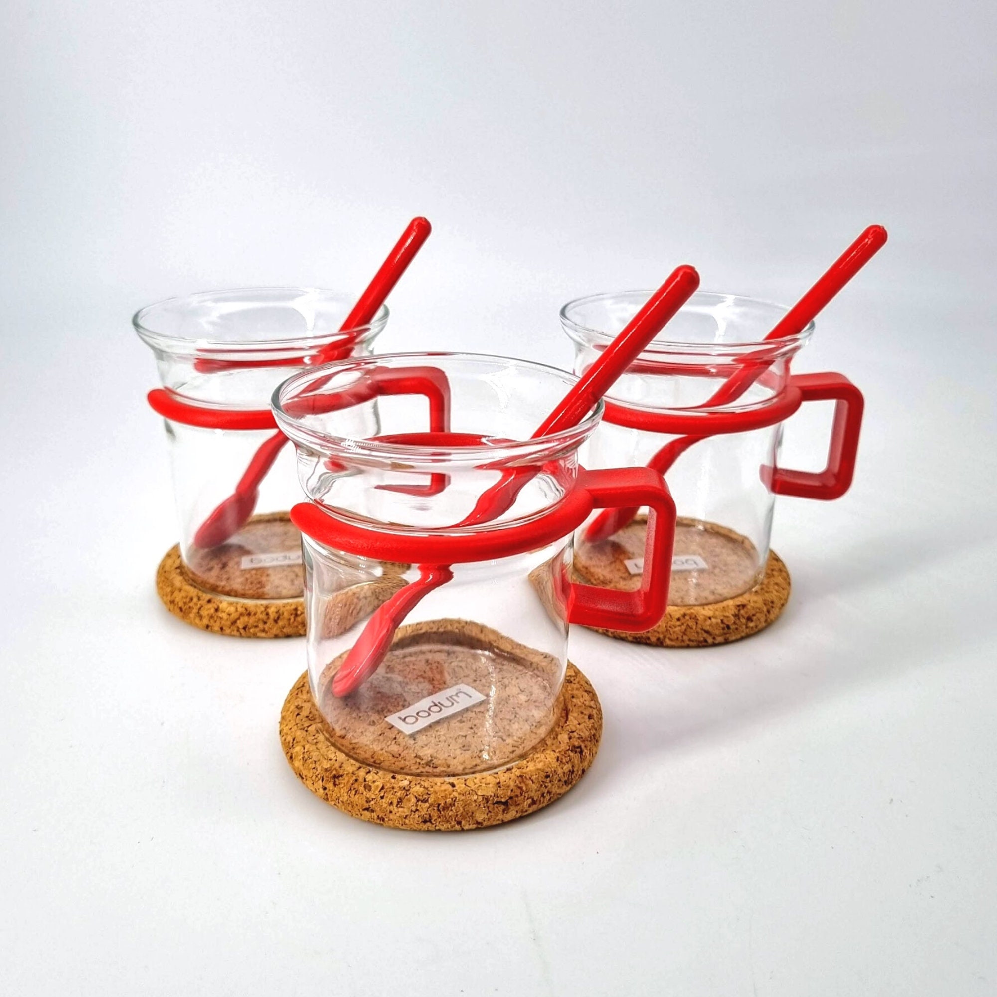 Red Bodum Bistro Tea Cups Set of 3 Heat Resistant Glass Cups - Etsy